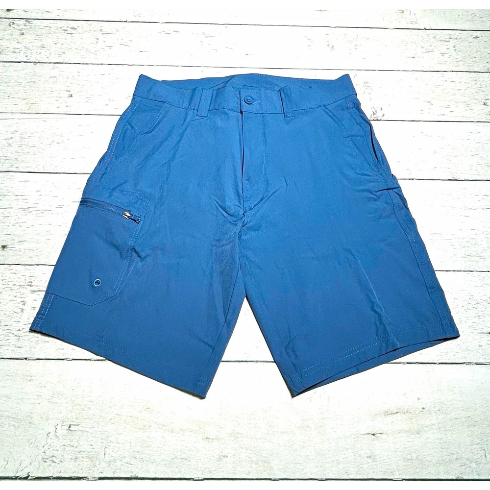 Burnside Mens Blue Cargo Shorts Stretch Microfiber BM 9827 Size 33